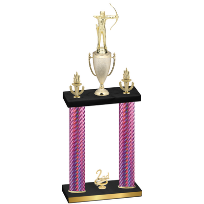 Double Pink Carbon Fiber Second Place Archery Trophy