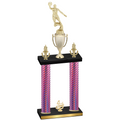 Double Pink Carbon Fiber Fourth Place Basketball Trophy