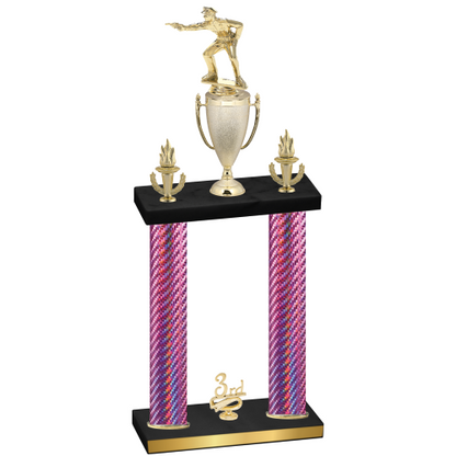 Double Pink Carbon Fiber Third Place Shooter Trophy