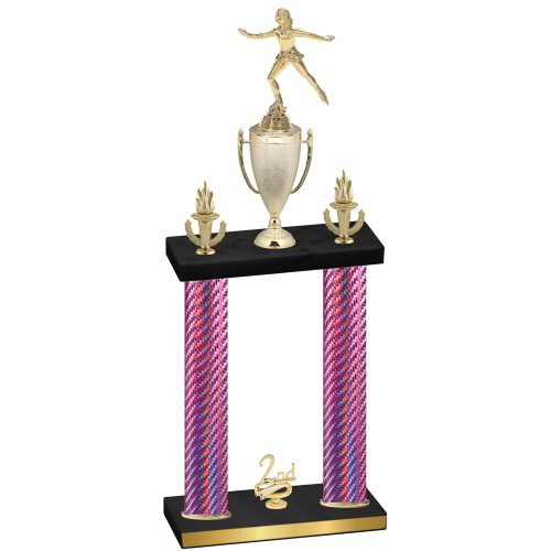 Double Pink Carbon Fiber Second Place Skater Trophy
