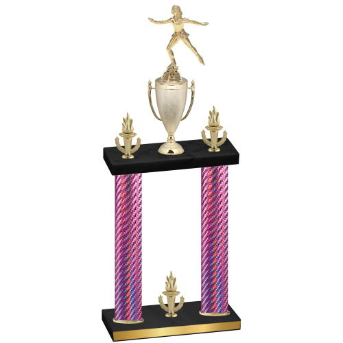 Double Pink Carbon Fiber Victory Skater Trophy
