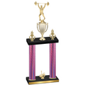 Double Pink Carbon Fiber First Place Weights Trophy
