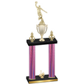 Double Pink Carbon Fiber First Place Basketball Trophy