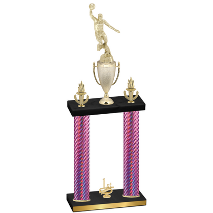 Double Pink Carbon Fiber First Place Basketball Trophy