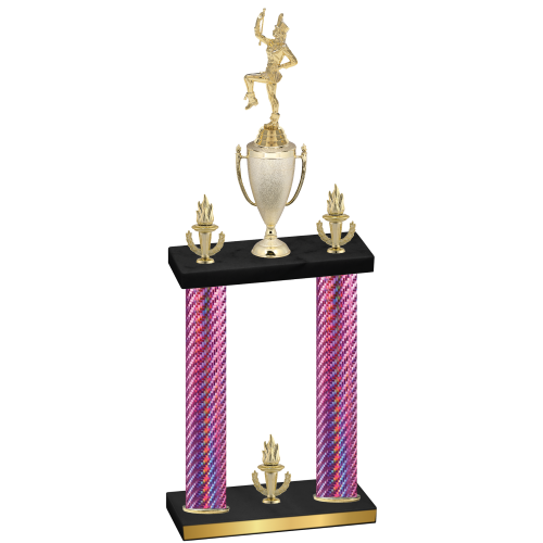 Double Pink Carbon Fiber Victory Majorette Trophy