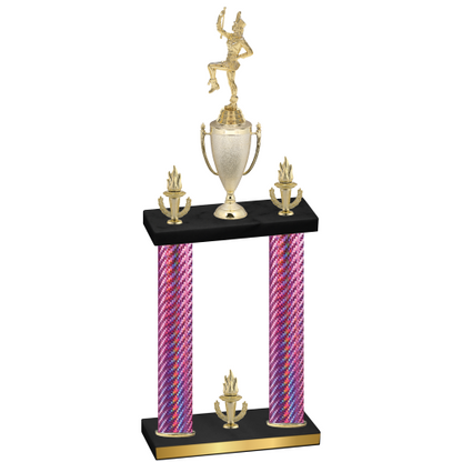 Double Pink Carbon Fiber Victory Majorette Trophy
