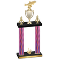 Double Pink Carbon Fiber First Place Fishing Trophy