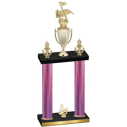Double Pink Carbon Fiber Third Place Music Trophy