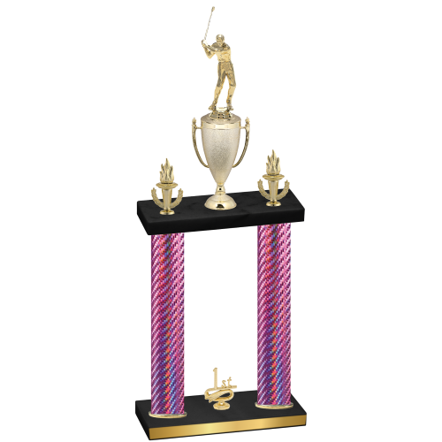 Double Pink Carbon Fiber First Place Golf Trophy
