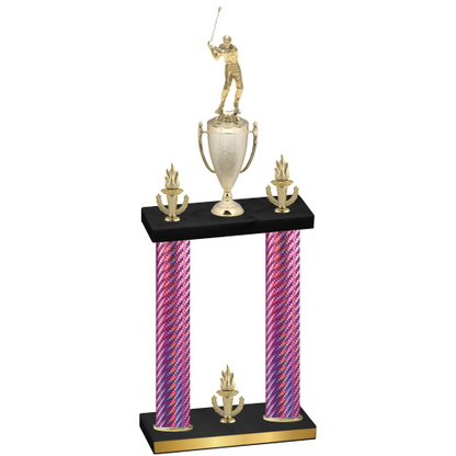 Double Pink Carbon Fiber Victory Golf Trophy