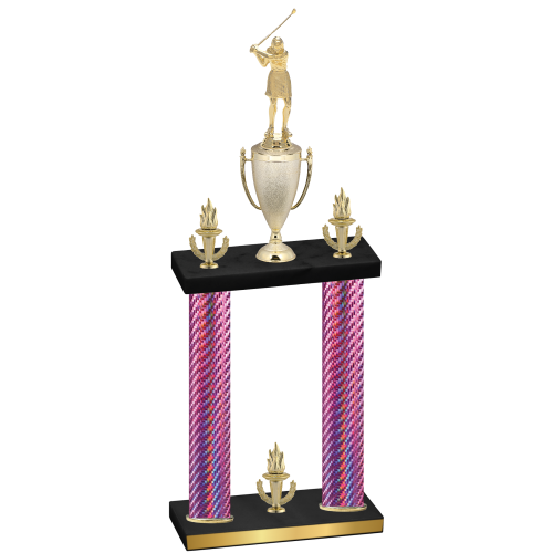 Double Pink Carbon Fiber Victory Golf Trophy