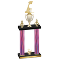 Double Pink Carbon Fiber Second Place Golf Trophy