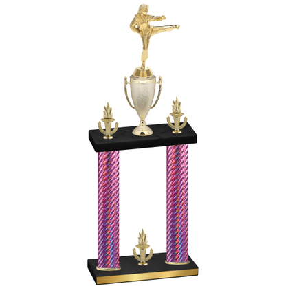 Double Pink Carbon Fiber Victory Karate Trophy