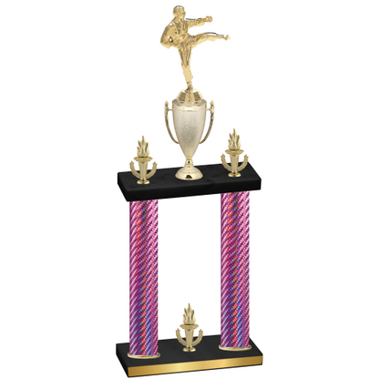 Double Pink Carbon Fiber Victory Karate Trophy