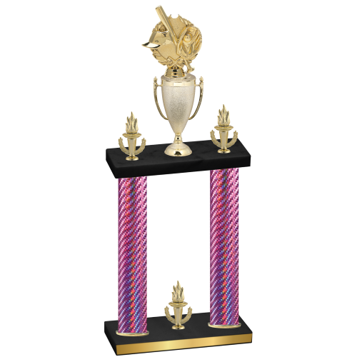Double Pink Carbon Fiber Victory Baseball Trophy