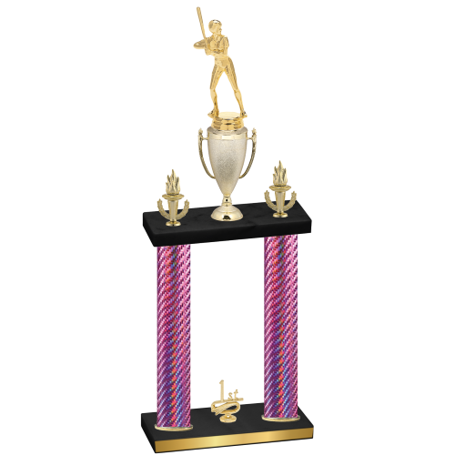 Double Pink Carbon Fiber First Place Softball Trophy