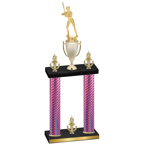 Double Pink Carbon Fiber Victory Softball Trophy