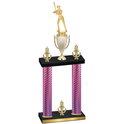 Double Pink Carbon Fiber Victory Softball Trophy