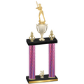 Double Pink Carbon Fiber Year Softball Trophy