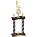 Double Flag USA Second Place Football Trophy