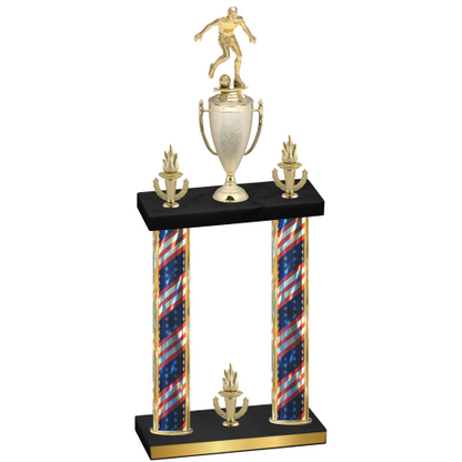 Double Flag USA Victory Soccer Trophy