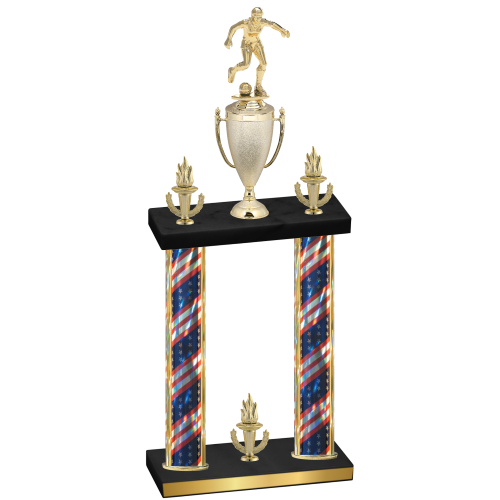 Double Flag USA Victory Soccer Trophy