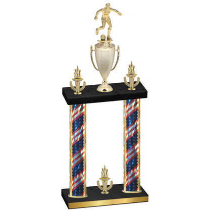 Double Flag USA Victory Soccer Trophy