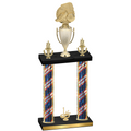 Double Flag USA First Place Soccer Trophy