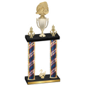 Double Flag USA Second Place Soccer Trophy