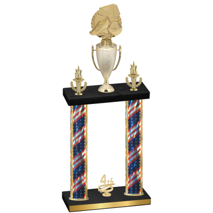Double Flag USA Fourth Place Soccer Trophy