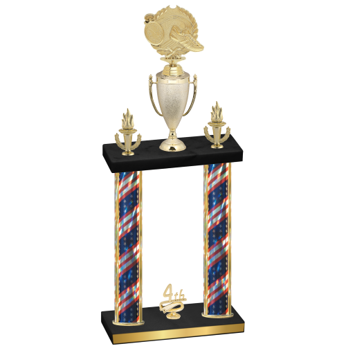 Double Flag USA Fourth Place Running Trophy