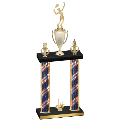 Double Flag USA First Place Tennis Trophy