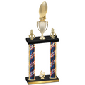 Double Flag USA Fourth Place Football Trophy