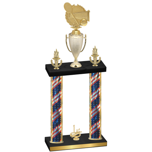 Double Flag USA First Place Tennis Trophy