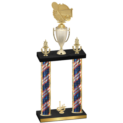 Double Flag USA First Place Tennis Trophy
