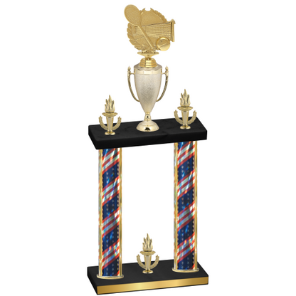 Double Flag USA Victory Tennis Trophy