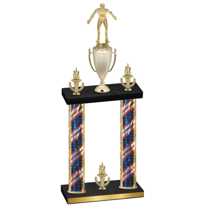 Double Flag USA Victory Wrestling Trophy