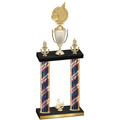 Double Flag USA Third Place Volleyball Trophy