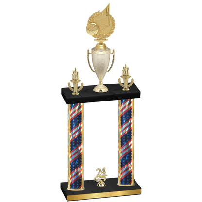 Double Flag USA Year Volleyball Trophy