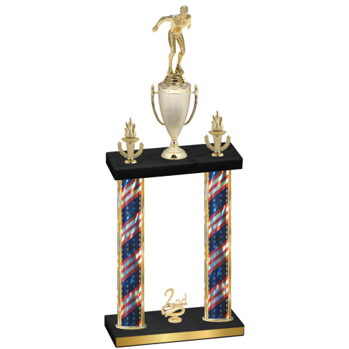 Double Flag USA Second Place Swimming Trophy