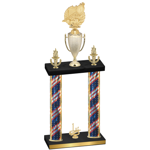Double Flag USA First Place Swimming Trophy