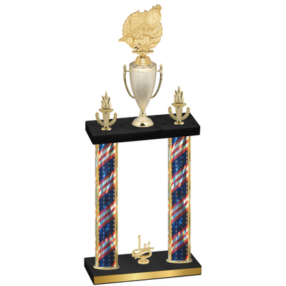 Double Flag USA First Place Swimming Trophy