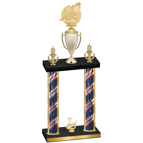 Double Flag USA Second Place Swimming Trophy