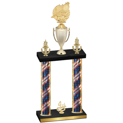 Double Flag USA Fourth Place Swimming Trophy