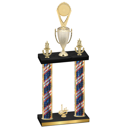 Double Flag USA First Place Insert Trophy