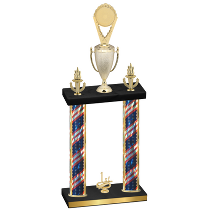 Double Flag USA First Place Insert Trophy