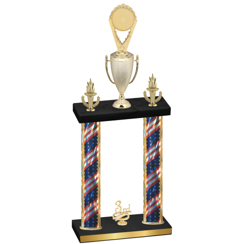 Double Flag USA Third Place Insert Trophy