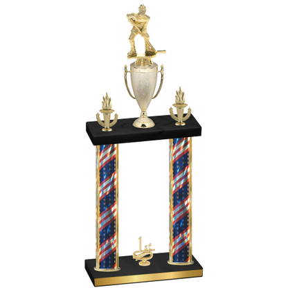 Double Flag USA First Place Hockey Trophy