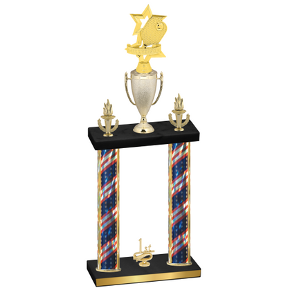 Double Flag USA First Place Pickleball Trophy