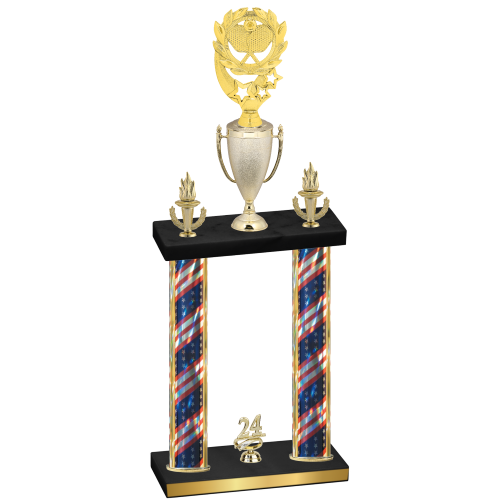 Double Flag USA Year Pickleball Trophy